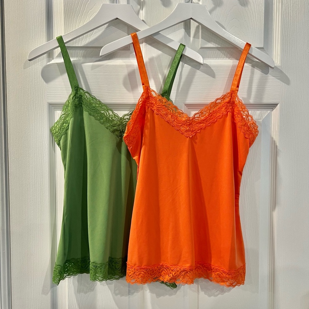 LOT Susan Graver Lace Trimmed Camisoles